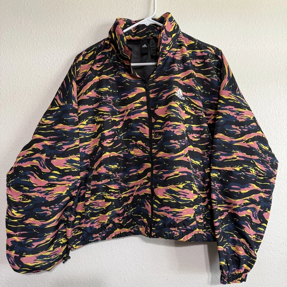 Adidas Sportswear Track Jacket Womens Small Hazy‎ Rose Navy Full Zip
